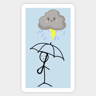 Stickman and angry cloud Sticker